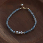 FREE Today: Serenity and Healing Natural Aquamarine Fine 4mm Bead Pearl Bracelet