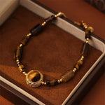 Buddha Stones Natural Tiger Eye Protection Strength Chain Bracelet