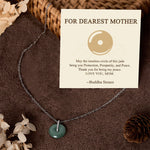 Buddha Stones "FOR DEAREST MOTHER" Peace Buckle Jade 925 Sterling Silver Luck Necklace Pendants Includes Gift Message Card