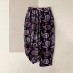 Buddha Stones Pure Cotton Elegant Paisley Pattern Women's Elastic Waist Pants With Pockets