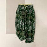 Buddha Stones Pure Cotton Elegant Paisley Pattern Women's Elastic Waist Pants With Pockets