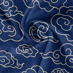 Buddha Stones Pure Cotton Casual Auspicious Cloud Pattern Women's Elastic Waist Pants With Pockets