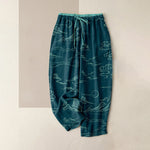 Buddha Stones Cotton Casual Mountain Moon Auspicious Clouds Pattern Women's Elastic Waist Pants With Pockets