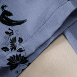 Buddha Stones Cotton Casual Dharma Wheel Lotus OM Pattern Women's Elastic Waist Pants With Pockets
