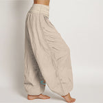 Buddha Stones Cotton Free Butterfly Auspicious Cloud Pattern Women's Elastic Waist Harem Pants
