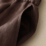 Buddha Stones Summer Plain Elastic Waist Two-tone Cuffs Cropped Women's Tapered Pants With Pockets