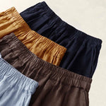 Buddha Stones Summer Plain Elastic Waist Two-tone Cuffs Cropped Women's Tapered Pants With Pockets