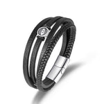 Buddha Stones Evil Eye Multilayered Braided Leather Balance Bracelet