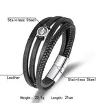 Buddha Stones Evil Eye Multilayered Braided Leather Balance Bracelet