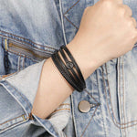 Buddha Stones Evil Eye Multilayered Braided Leather Balance Bracelet