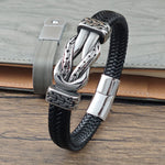 Buddha Stones Knot Design Braided Leather Balance Bracelet