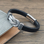 Buddha Stones Knot Design Braided Leather Balance Bracelet