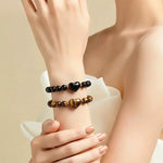 Buddha Stones Natural Amethyst Green Aventurine Tiger Eye Strawberry Quartz Love Heart Spiritual Bracelet