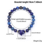 Buddha Stones Natural Amethyst Green Aventurine Tiger Eye Strawberry Quartz Love Heart Spiritual Bracelet