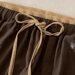 Buddha Stones Pure Cotton Flower Petal Pattern Women's Elastic Waist Pants With Pockets