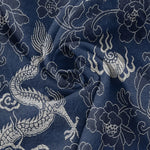 Buddha Stones Cotton Dragon Lotus Pattern Men's Short Sleeve Half Button Shirt