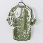 Buddha Stones Cotton Tai Chi Pattern Men's Short Sleeve Half Button Shirt