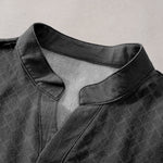 Buddha Stones Cotton Dragon Men's Short Sleeve Half Button Shirt