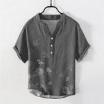Buddha Stones Swallow Lotus Butterfly Men's Short Sleeve Shirt
