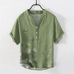 Buddha Stones Swallow Lotus Butterfly Men's Short Sleeve Shirt