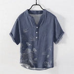 Buddha Stones Swallow Lotus Butterfly Men's Short Sleeve Shirt