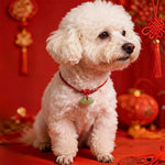 Buddha Stones Red String Plaited Jade Protection Adjustable Cats Dogs Pet Collar