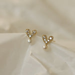 Buddha Stones 925 Sterling Silver Plated With Gold Heart Design Sincerity Earrings