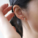 Buddha Stones 925 Sterling Silver Plated With Gold Heart Design Sincerity Earrings