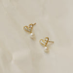 Buddha Stones 925 Sterling Silver Plated With Gold Heart Design Sincerity Earrings