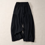 Buddha Stones Women's Summer High Elastic Waist Full Length Wide Leg Pants