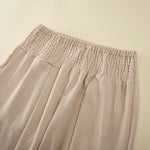Buddha Stones Women's Summer High Elastic Waist Full Length Wide Leg Pants
