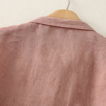 Buddha Stones Stand Collar Embroidery Button Design Three Quarter Sleeve Summer Women's Shirt