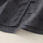Buddha Stones Stand Collar Embroidery Button Design Three Quarter Sleeve Summer Women's Shirt