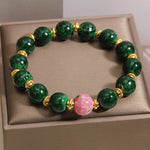 Buddha Stones Green Liuli Glass Blessings Bracelet