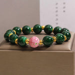 Buddha Stones Green Liuli Glass Blessings Bracelet