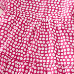 Buddha Stones Summer Elegant Polka Dot A Line Ruffle Hem Short Sleeve Knee Length Dress