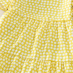 Buddha Stones Summer Elegant Polka Dot A Line Ruffle Hem Short Sleeve Knee Length Dress