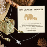 Buddha Stones "FOR DEAREST MOTHER" Elephant 925 Sterling Silver Necklace Pendants Includes Gift Message Card