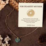 Buddha Stones "FOR DEAREST MOTHER" Peace Buckle Jade 925 Sterling Silver Luck Necklace Pendants Includes Gift Message Card