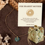 Buddha Stones "FOR DEAREST MOTHER" Peace Buckle Jade 925 Sterling Silver Luck Necklace Pendants Includes Gift Message Card
