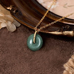 Buddha Stones "FOR DEAREST MOTHER" Peace Buckle Jade 925 Sterling Silver Luck Necklace Pendants Includes Gift Message Card