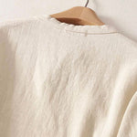 Buddha Stones Spring Frog-Button Knee Length Cotton Women's Short Sleeve Dress With Pockets