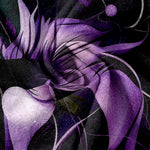 Buddha Stones Pure Cotton Purple Lotus Print Elastic Waist Women's Pants With Pockets