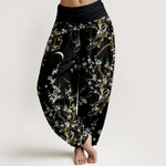 Buddha Stones Pure Cotton Plum Blossom Branches Elastic Waist Women's Harem Pants