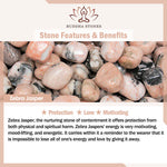 Buddha Stones 3pcs Zebra Jasper Lotus Enlightenment Beaded Bracelet