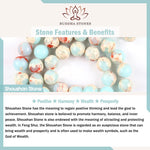 Buddha Stones 3pcs "Ease Emotional Waves" Amazonite Relax Bracelet Includes Gift Message Card