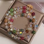 Buddha Stones Colorful Tourmaline Butterfly Wisdom Triple Wrap Bracelet