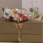 Buddha Stones Colorful Tourmaline Butterfly Wisdom Triple Wrap Bracelet