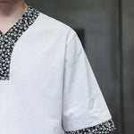 Buddha Stones Summer Casual Mandarin Collar Frog Button Cotton Men's Short Sleeve Shirt