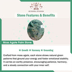 Buddha Stones Hope All Is Well With You Natural Moss Agate Palm Stone Growth Crystal Decor